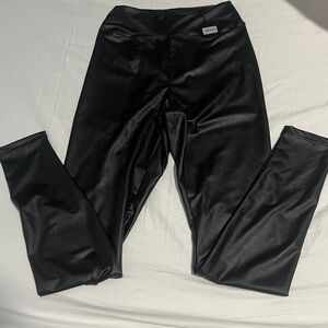 Aerie Offline Black Faux Leather Leggings